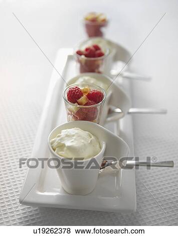 Vanilla cream with fresh fruit View Large Photo Image Stock Photo - Vanilla cream with fresh fruit. Fotosearch