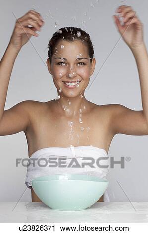 Woman playing with crystals View Large Photo Image Stock Image - Woman playing with crystals. Fotosearch