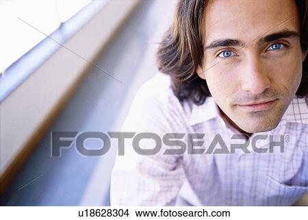 Picture - Close up of man's smiling face. Fotosearch