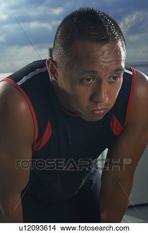 Picture - Close up of runner resting. Fotosearch
