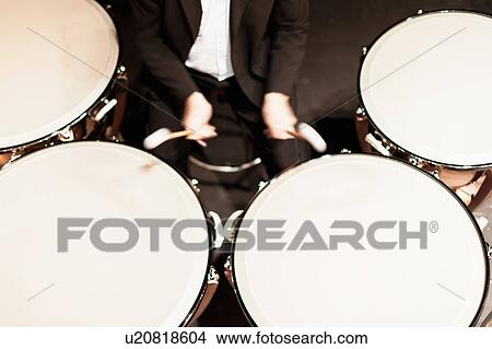 Picture - Timpani player in orchestra. Fotosearch