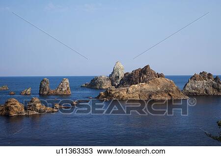 Stock Image - Anami coastline, Hyogo Prefecture, Honshu, Japan. Fotosearch