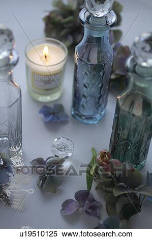 Stock Photography - Antique Style Bins and Candles. Fotosearch