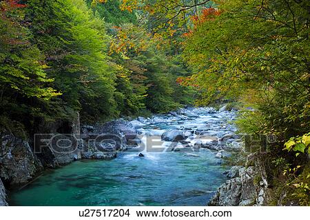 Picture - Atera gorge, Nagano Prefecture, Honshu, Japan. Fotosearch