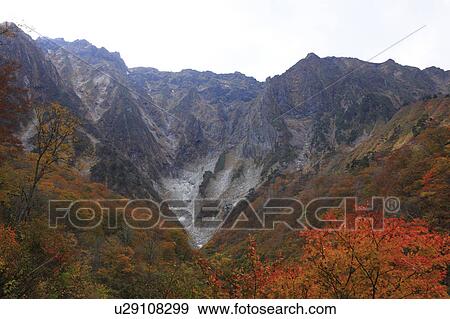 Stock Photo - Autumn leaves in Ichinokura-sawa. Fotosearch