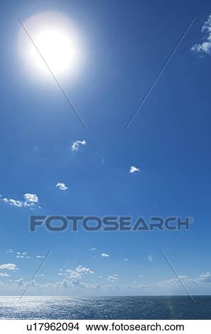 Picture - Blue Sky and Sun Over Sea. Fotosearch