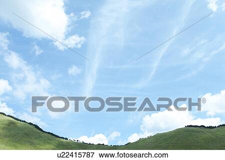 Stock Photo - Blue Sky Over Field. Fotosearch