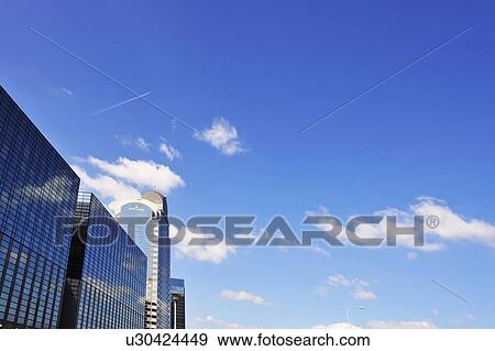 Blue Sky Over Skyscrapers View Large Photo Image Stock Photo - Blue Sky Over Skyscrapers. Fotosearch
