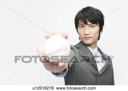 Businessman Holding Baseball View Large Photo Image Stock Photo - Businessman Holding Baseball. Fotosearch
