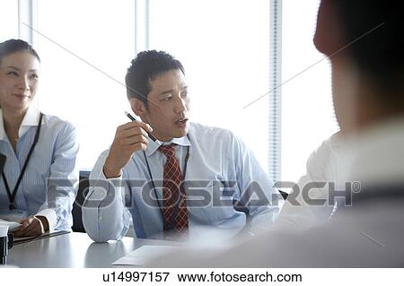 Businessman in Meeting View Large Photo Image Stock Photo - Businessman in Meeting. Fotosearch