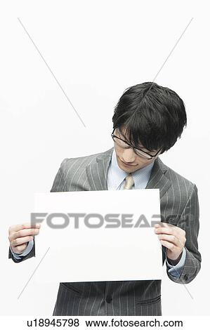 Businessman With Blank Message View Large Photo Image Stock Photo - Businessman With Blank Message. Fotosearch