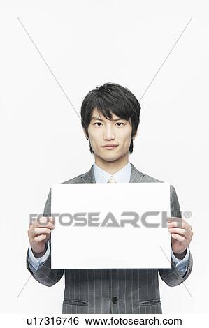 Stock Photograph - Businessman with Blank Message. Fotosearch