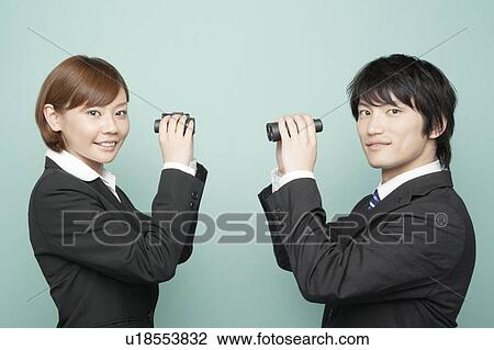 Businesswoman and Businessman with Binoculars View Large Photo Image Stock Image - Businesswoman and Businessman with Binoculars. Fotosearch