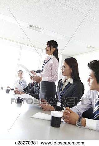 Businesswoman Talking in Meeting View Large Photo Image Stock Image - Businesswoman Talking in Meeting. Fotosearch