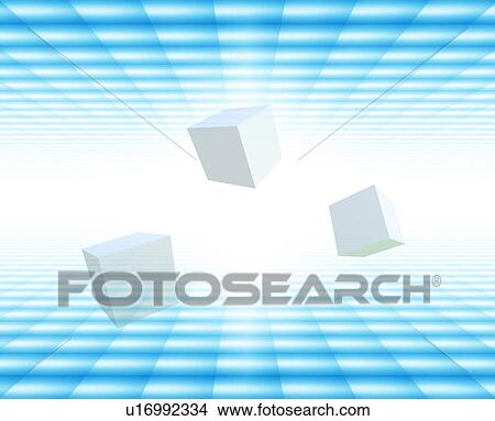 Picture - Cubes Against Grid. Fotosearch