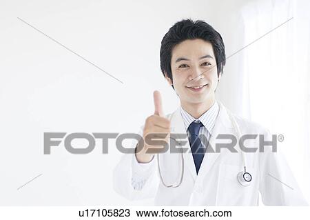 Stock Image - Doctor Thumbs Up. Fotosearch