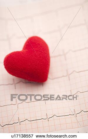 Stock Photo - EKG and heart. Fotosearch