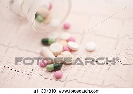 EKG and pills View Large Photo Image Stock Image - EKG and pills. Fotosearch