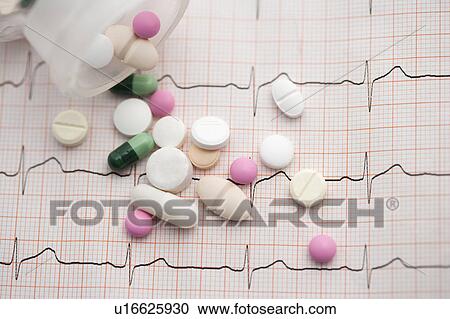 EKG and pills View Large Photo Image Stock Image - EKG and pills. Fotosearch