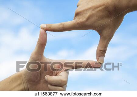 Stock Photo - Finger Frame and Sky. Fotosearch