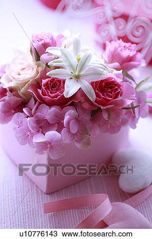 Flowers Put In Heart-shaped Box View Large Photo Image Stock Image - Flowers Put In Heart-shaped Box. Fotosearch