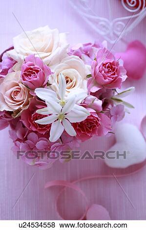 Flowers Put In Heart-shaped Box View Large Photo Image Stock Photo - Flowers Put In Heart-shaped Box. Fotosearch