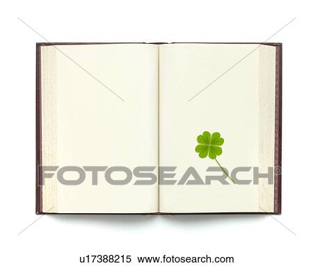 Stock Photography - Four Leaf Clover on Book. Fotosearch