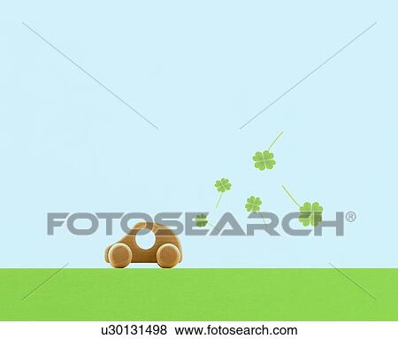 Four Leaf Clovers and Toy Car View Large Photo Image Stock Photo - Four Leaf Clovers and Toy Car. Fotosearch