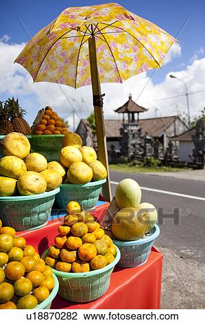 Stock Image - Fruit stand, Bali, Indonesia. Fotosearch