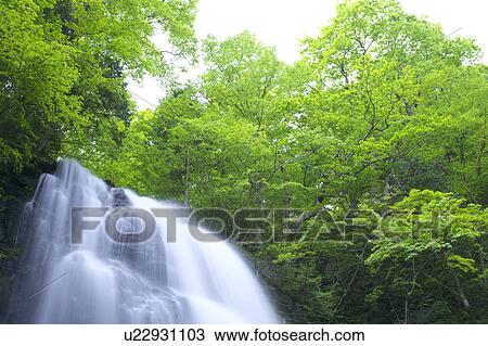 Stock Image - Fudo waterfall, Fukushima Prefecture, Honshu, Japan. Fotosearch