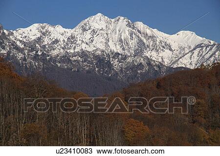 Stock Image - Goryu-dake from Oguma mountain. Fotosearch