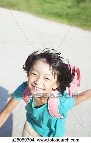 Picture - Happy Schoolgirl. Fotosearch