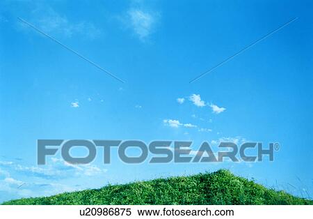 Stock Photography - Hill and sky, Tokyo, Honshu, Japan. Fotosearch