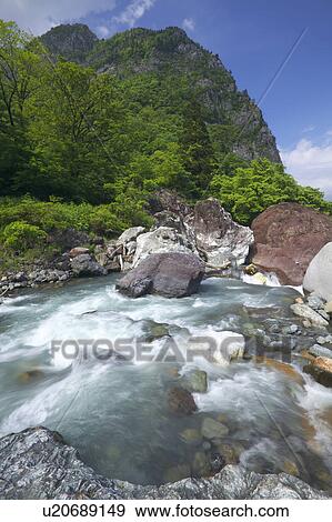 Stock Photo - Itoi River, Niigata Prefecture, Honshu, Japan. Fotosearch