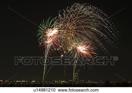 Stock Image - Katsushika Fireworks Festival. Fotosearch