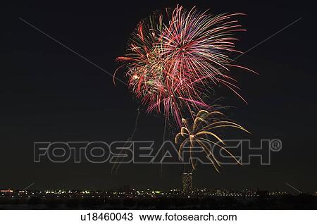 Stock Image - Katsushika Fireworks Festival. Fotosearch