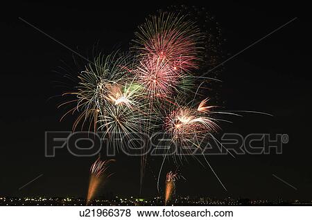 Stock Photo - Katsushika Fireworks Festival. Fotosearch