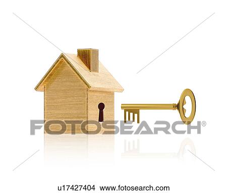 Picture - Key and Model House. Fotosearch