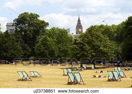 Lounge Chairs in St James' Park View Large Photo Image Stock Image - Lounge Chairs in St James' Park. Fotosearch