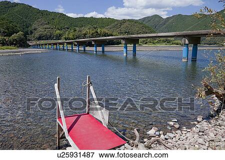 Stock Photo - Low Water Crossing over Shimanto River. Fotosearch