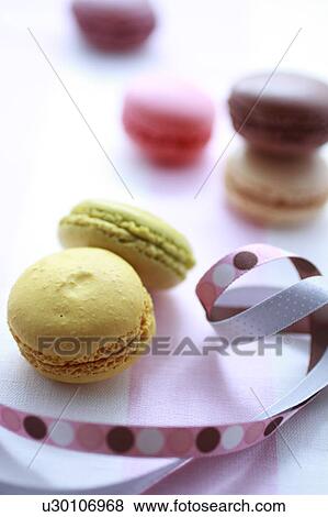 Stock Photo - Macarons and Ribbon. Fotosearch