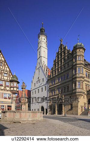 Market square of Rothenburg, Germany View Large Photo Image Picture - Market square of Rothenburg, Germany. Fotosearch