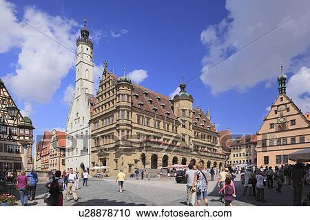 Market square of Rothenburg, Germany View Large Photo Image Stock Image - Market square of Rothenburg, Germany. Fotosearch