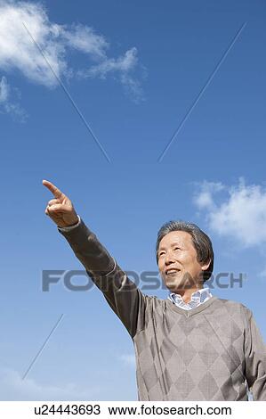 Mature Man Pointing View Large Photo Image Stock Image - Mature Man Pointing. Fotosearch