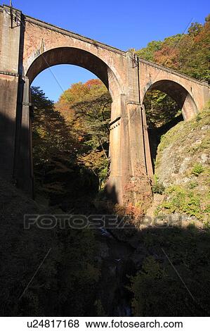 Stock Photo - Megane-bridge seen from Usui-toge . Fotosearch