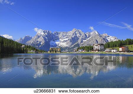 Misurina lake View Large Photo Image Stock Image - Misurina lake. Fotosearch