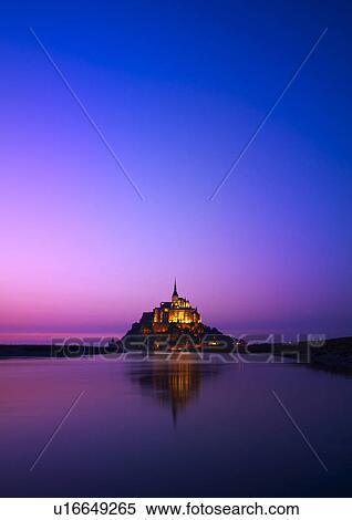 Stock Photography - Mont-Saint-Michel at Dawn. Fotosearch