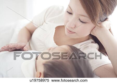 Mother Touching Sleeping Boy View Large Photo Image Stock Photography - Mother Touching Sleeping Boy. Fotosearch