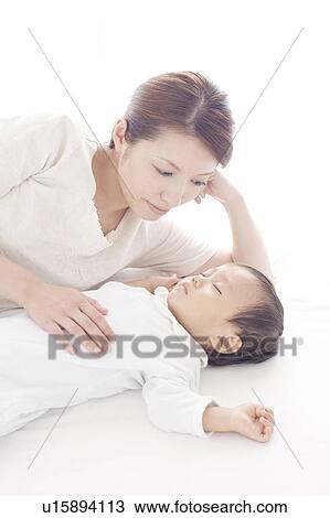 Mother Watching Sleeping Baby Boy View Large Photo Image Stock Image - Mother Watching Sleeping Baby Boy. Fotosearch