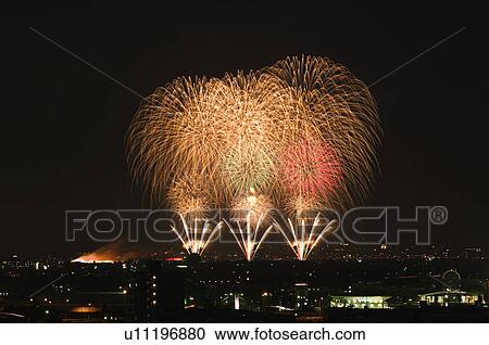 Stock Image - Nagaoka Fireworks Festival. Fotosearch